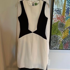 Black and white color-block dress